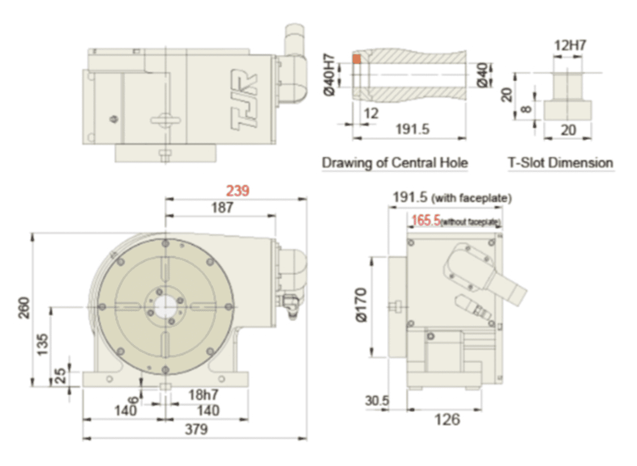 Изображение товара - Поворотный стол c ЧПУ с роликовым приводом TJR AD-170