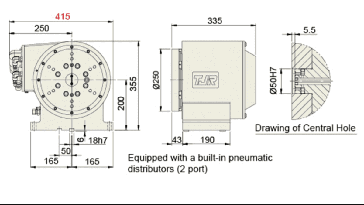 Изображение товара - Поворотный стол c ЧПУ с роликовым приводом TJR AD-250HS