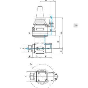 Изображение товара - Алюминиевая угловая головка AHM-BT30-A04.180G-I