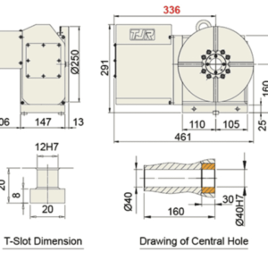 Изображение товара - Стол поворотный с ЧПУ (4-я ось) TJR AR-250L