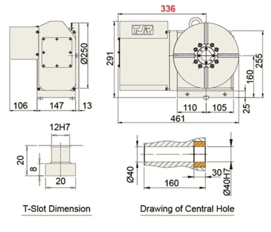 Изображение товара - Стол поворотный с ЧПУ (4-я ось) TJR AR-250L