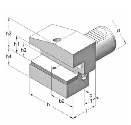 Изображение товара - Держатель инструмента B3 50x32x55 накладной, радиальный, правый
