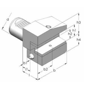 Изображение товара - Держатель инструмента B4 50x32x55 накладной, радиальный, левый