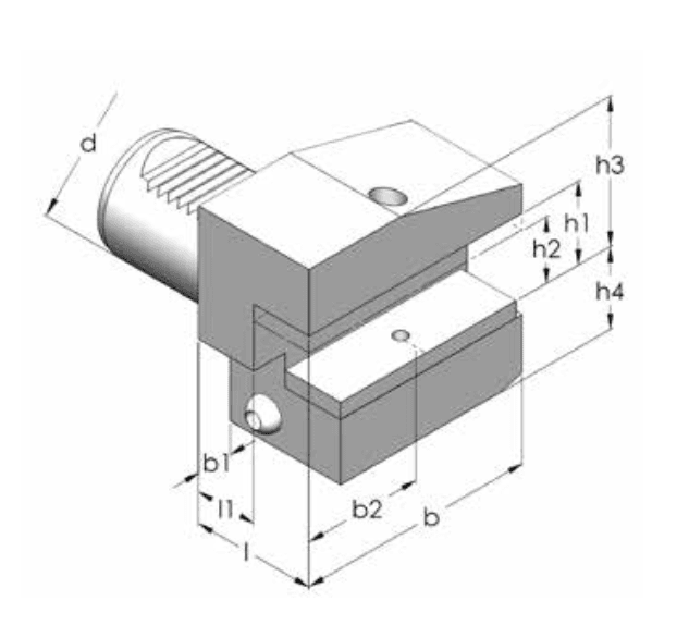 Изображение товара - Держатель инструмента B4 50x32x55 накладной, радиальный, левый