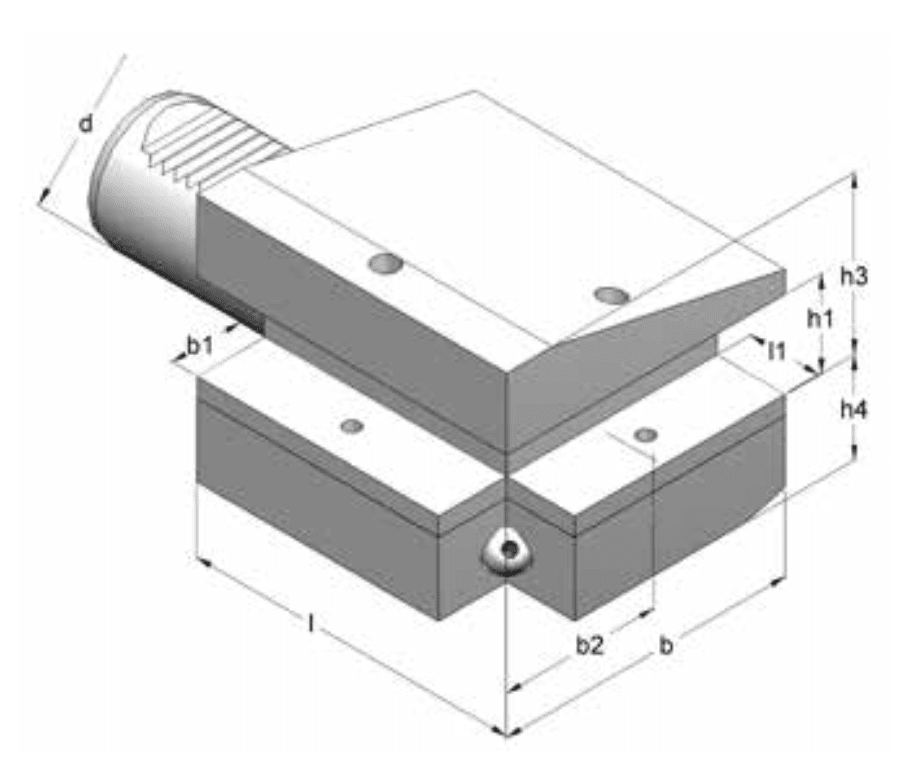 Изображение товара - Радиально – осевой держатель инструмента левый накладной B1/C1-40x25x100
