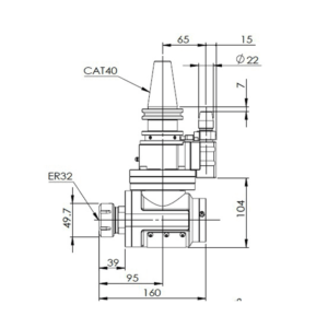 Изображение товара - Стандартные угловые головки 90°-A20-CAT40-E220