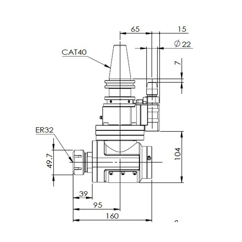 Изображение товара - Стандартные угловые головки 90°-A20-CAT40-E220