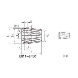 Изображение товара - Цанга с вн. подачей СОЖ ER32C-6