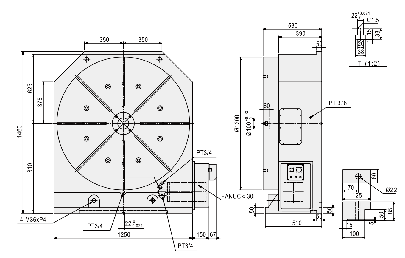 Изображение товара - Поворотный стол GSA CNC-1200HV