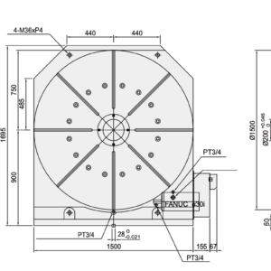 Изображение товара - Поворотный стол GSA CNC-1500HV
