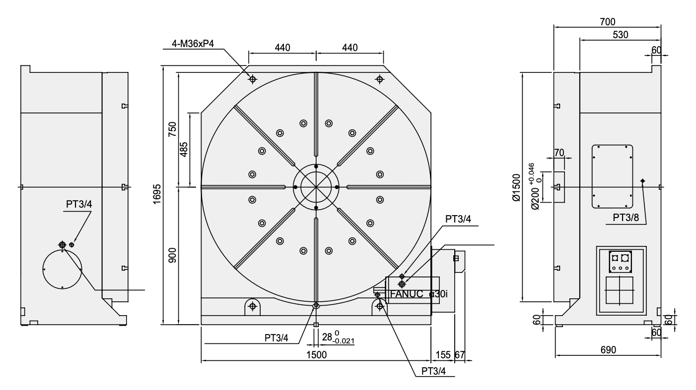 Изображение товара - Поворотный стол GSA CNC-1500HV