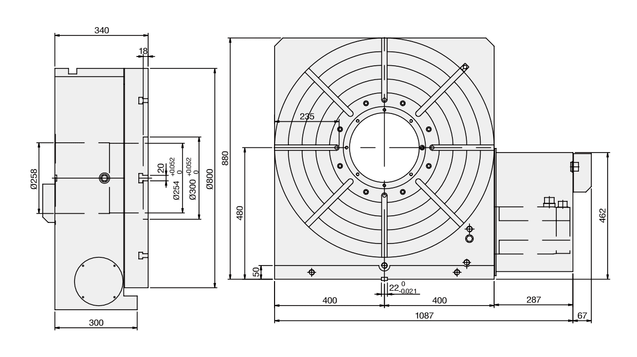 Изображение товара - Поворотный стол GSA CNC-800R
