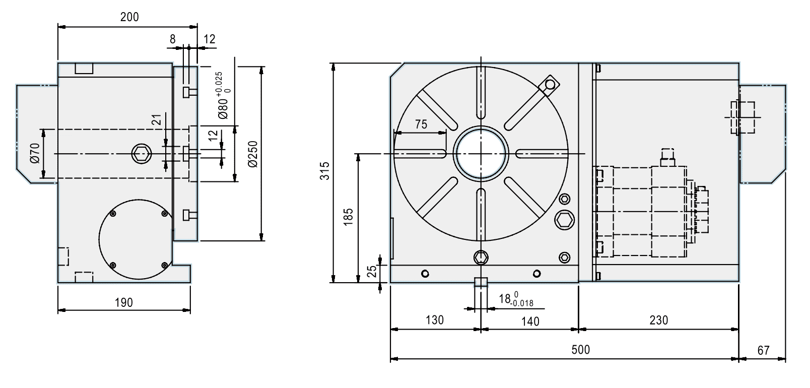 Изображение товара - Поворотный стол GSA CNC-250R