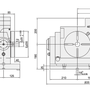 Изображение товара - Наклонно – поворотный стол c ЧПУ GSA CNCMT-200 200мм