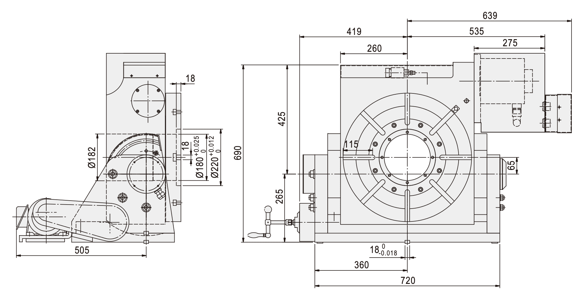 Изображение товара - Наклонно – поворотный стол c ЧПУ GSA CNCMT-500 500мм