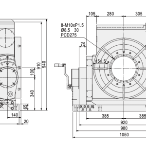 Изображение товара - Наклонно – поворотный стол c ЧПУ GSA CNCMT-630 630мм