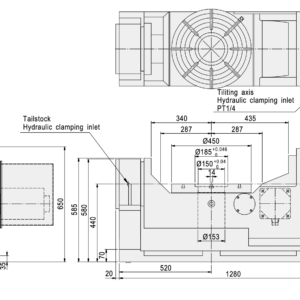 Изображение товара - Наклонно – поворотный стол c ЧПУ GSA CNCT-450 450мм