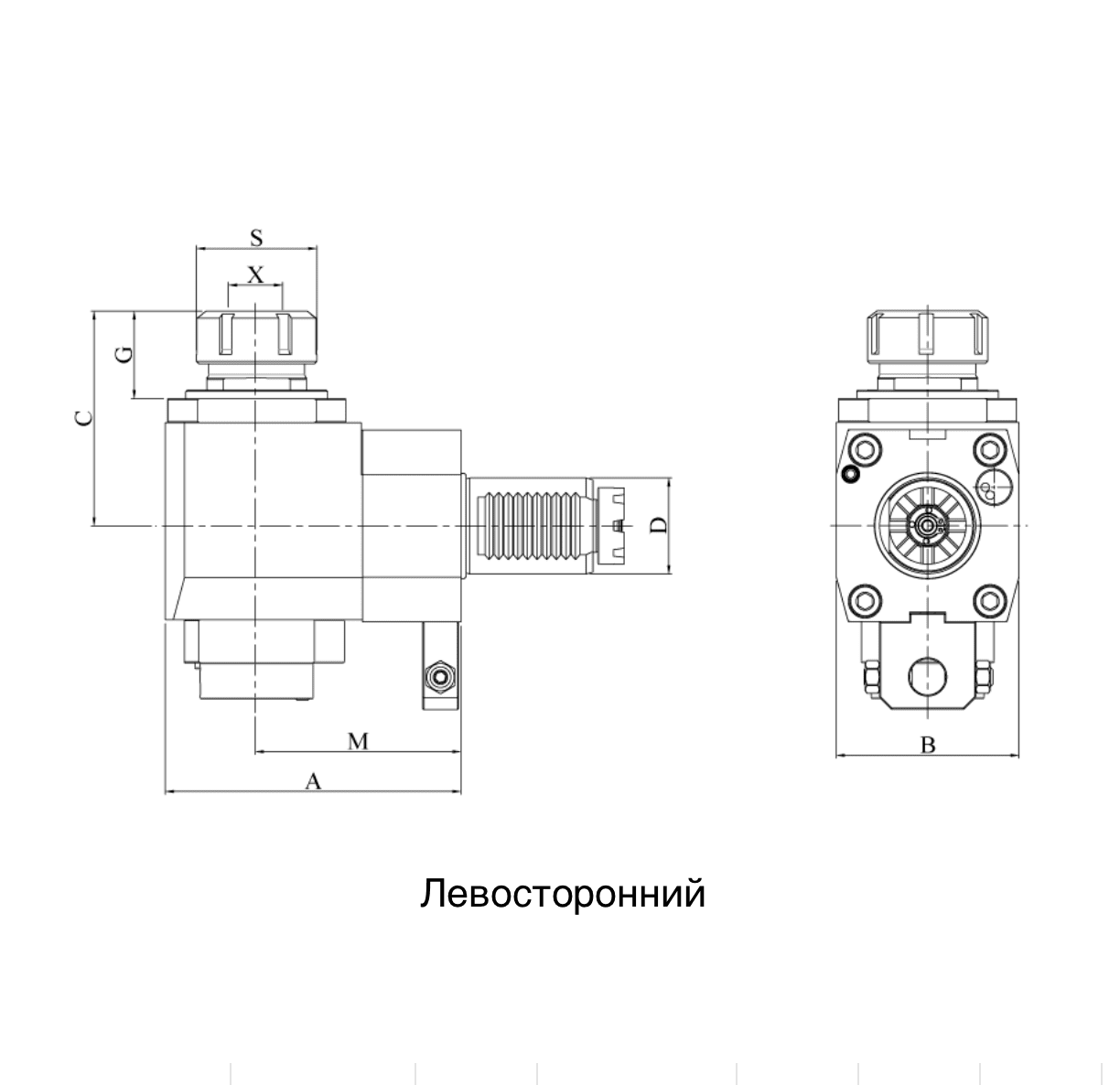 Изображение товара - VDI40-ER32 Радиальный сверлильно-фрезерный приводной блок CWDL40MT32100