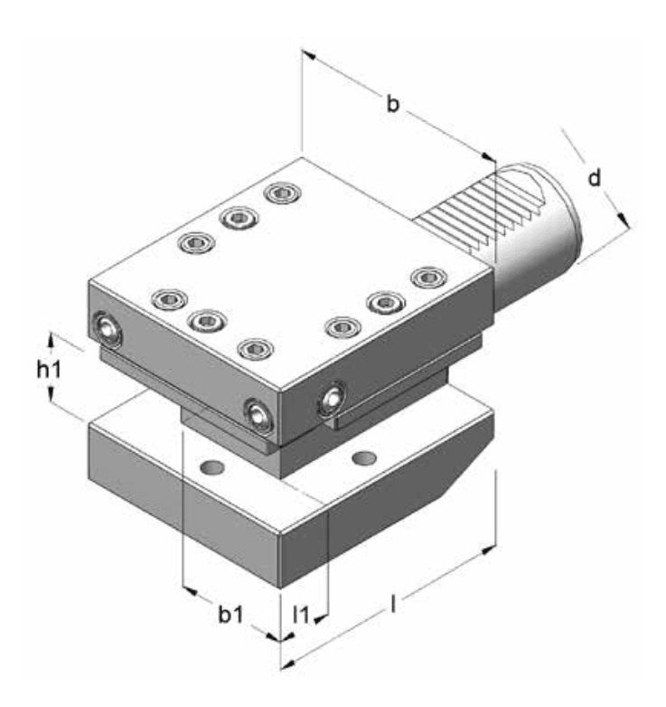 Изображение товара - Держатель инстумента типа D1 40×25 двойной, универсальный, правый