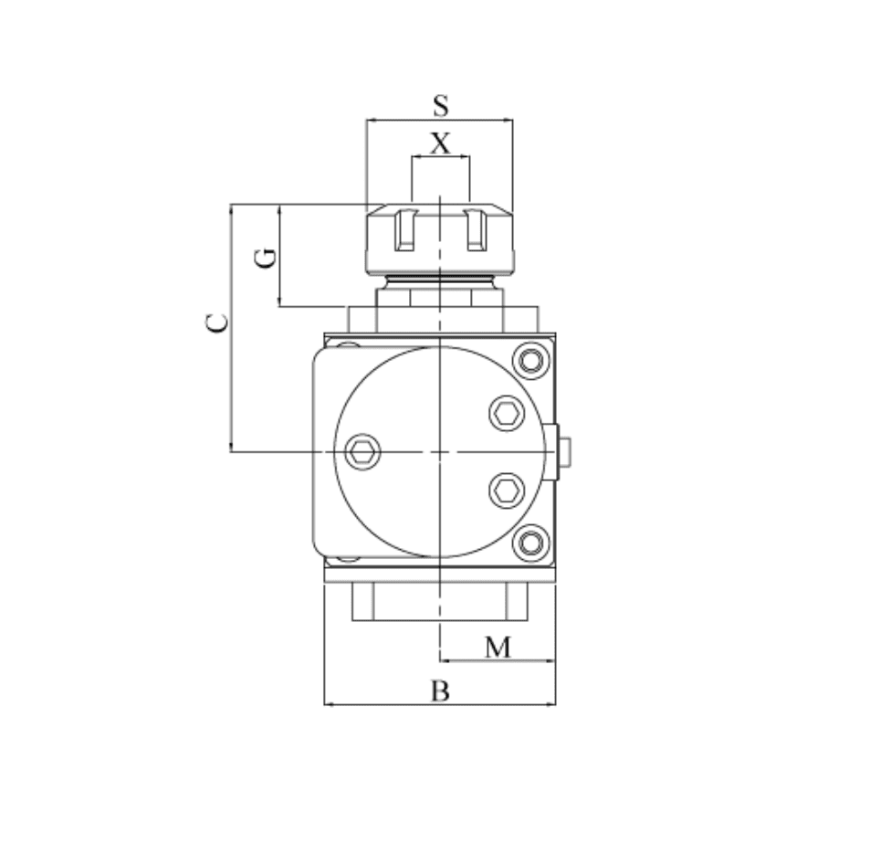 Изображение товара - VDI60-ER25 Радиальный сверлильно-фрезерный приводной блок DF66-ER25