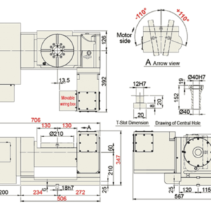 Изображение товара - Наклонно-поворотный стол с ЧПУ TJR FAR-210 210 мм