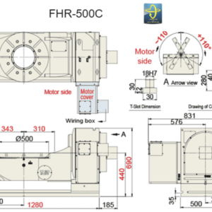 Изображение товара - Наклонно-поворотный стол с ЧПУ FHR-500C 500 мм