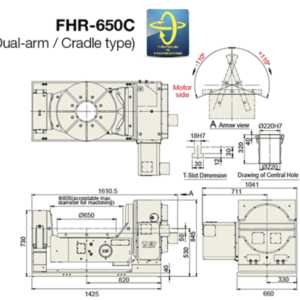 Изображение товара - Наклонно-поворотный стол с ЧПУ TJR FHR-650C 650 мм