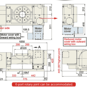 Изображение товара - Наклонно-поворотный стол с ЧПУ TJR FHR-320 320 мм