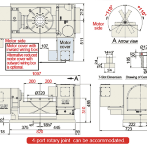 Изображение товара - Наклонно-поворотный стол с ЧПУ TJR FHR-320С 320 мм