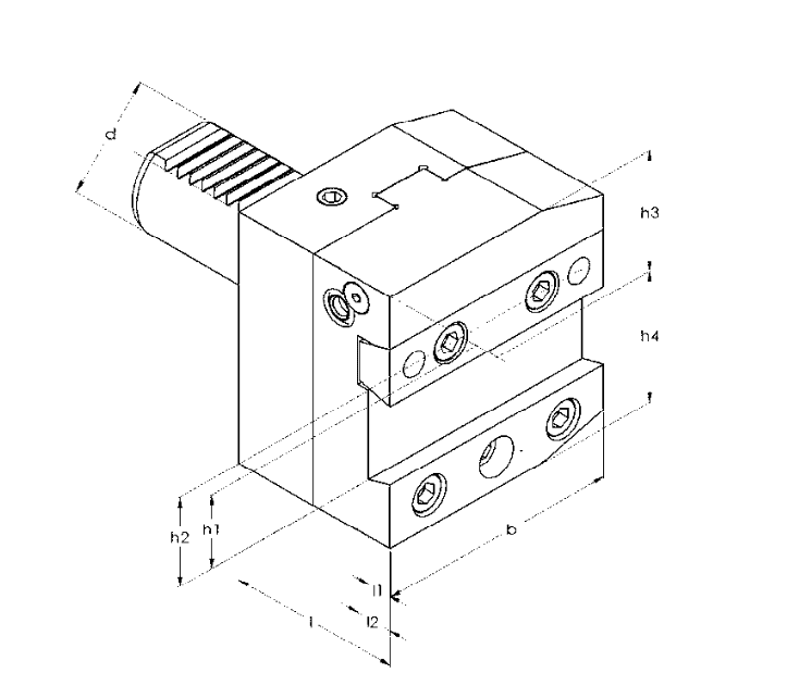 Изображение товара - Держатель отрезного инструмента типа H2 40×26 правый
