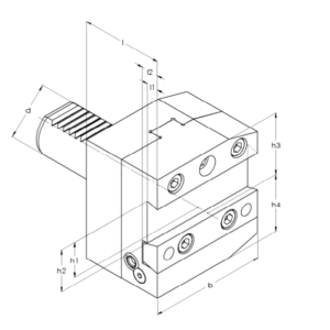 Изображение товара - Держатель отрезного инструмента типа H4 40×32, левый
