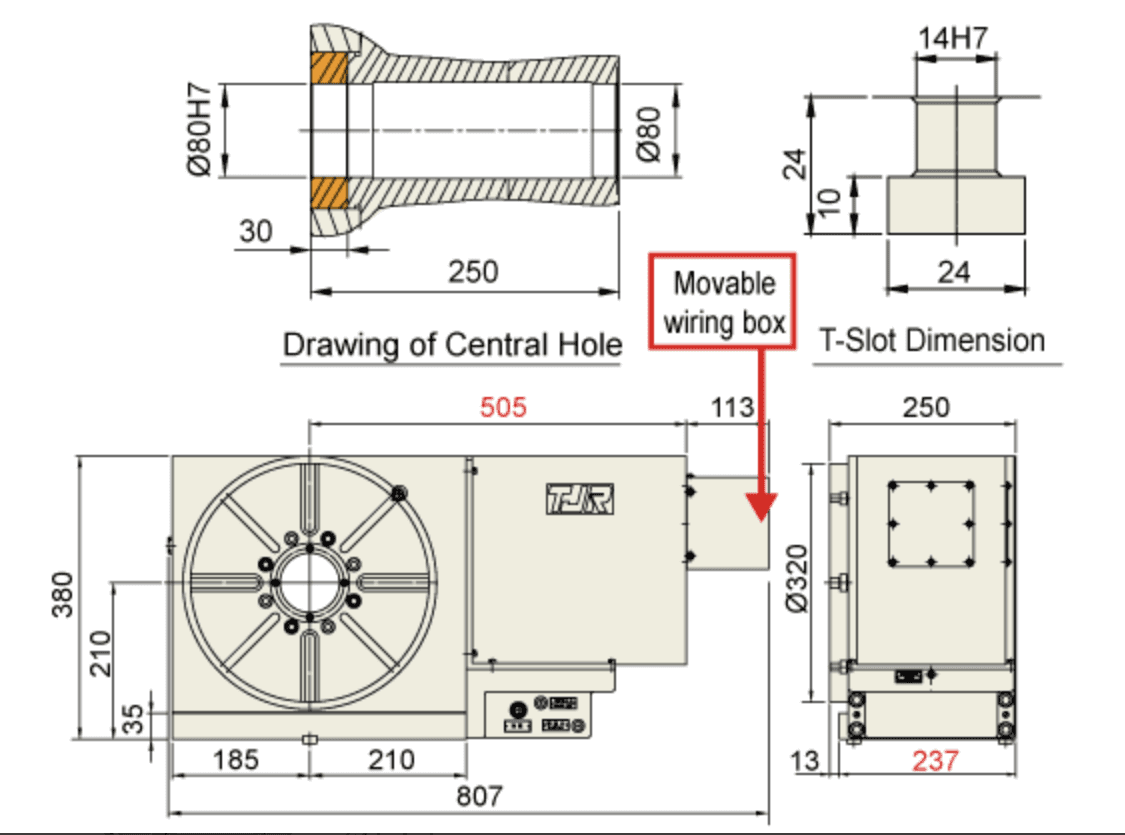 Изображение товара - Индексный поворотный стол с ЧПУ TJR HI-320 320 мм