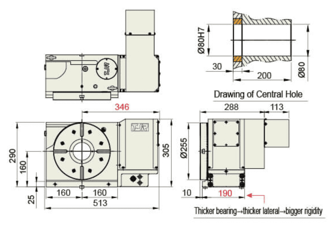 Изображение товара - Поворотный стол с ЧПУ TJR HR-255 255 мм