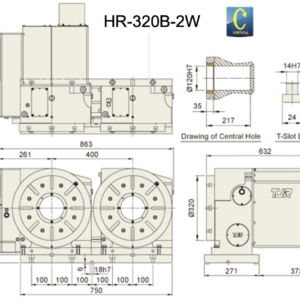 Изображение товара - Поворотный стол с ЧПУ TJR HR-320B-2W 320 мм