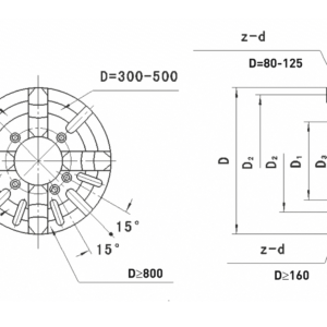 Изображение товара - K72 1250, Патрон 4-х кул., лит. чугун, цельные кулачки, шаг 18