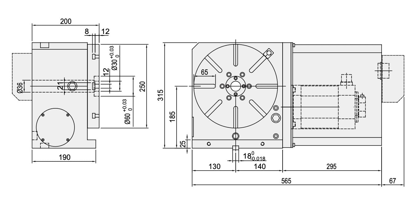 Изображение товара - Поворотный стол c ЧПУ GSA NCF-250R 250мм