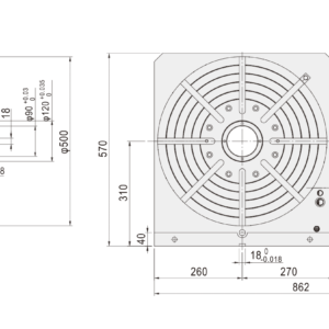 Изображение товара - Поворотный стол c ЧПУ GSA NCF-500R 500мм