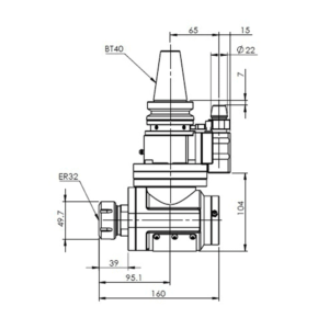 Изображение товара - Двусторонние угловые головки 90°-A25-BT40-D