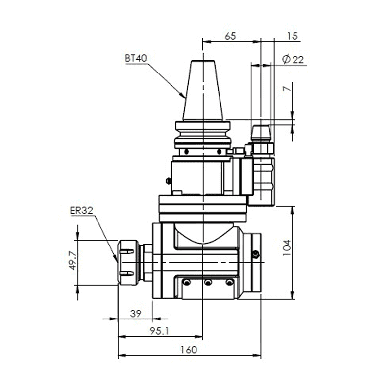 Изображение товара - Двусторонние угловые головки 90°-A25-BT40-D