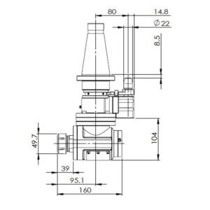 Изображение товара - Угловые головки для тяжелой обработки  90°-A-ISO30-SK50