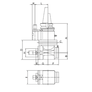 Изображение товара - Угловая фрезерная головка с наклоном 90° AHA-CAT40-FA25.4
