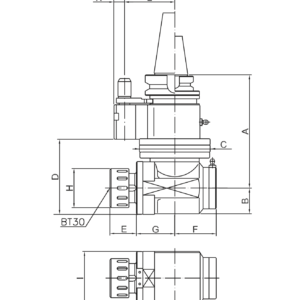 Изображение товара - Угловая фрезерная головка с наклоном 90° AHB-CAT50-BT30