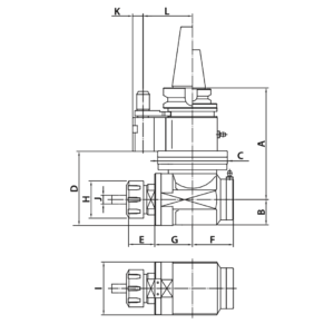 Изображение товара - Угловая фрезерная головка с наклоном 90° AHB-CAT40-ER40