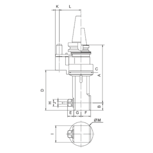 Изображение товара - Удлиненная модульная угловая головка AHD-CAT40-A3