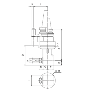 Изображение товара - Укороченная модульная угловая головка AHD-CAT50-A2