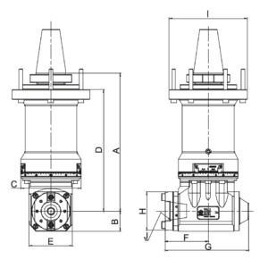 Изображение товара - Усиленная удлиненная угловая головка AHK-CAT40-A2G