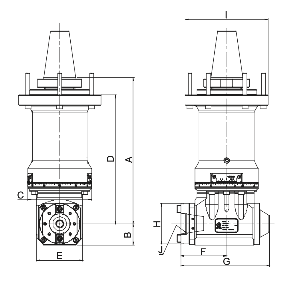 Изображение товара - Усиленная удлиненная угловая головка AHK-CAT40-A2G