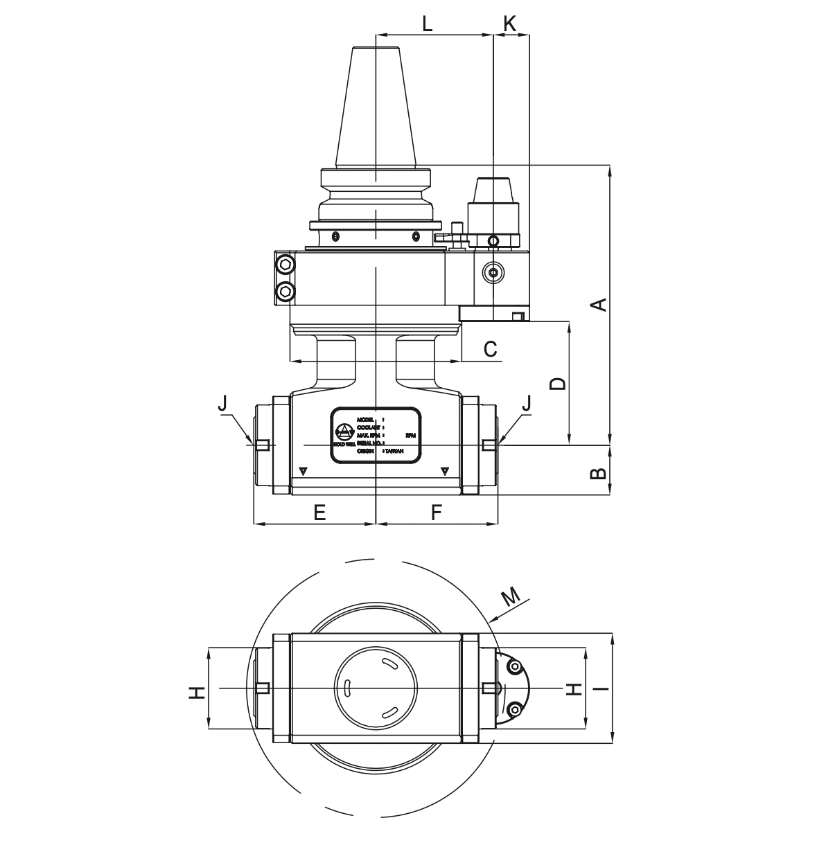 Изображение товара - Двусторонняя угловая головка 90° AHL-BT50-H1.80/110