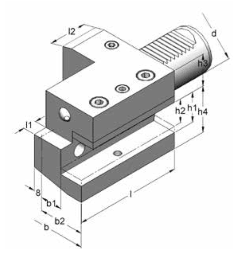 Изображение товара - Держатель инструмента тип C1 30x20x75 осевой, правый, короткий