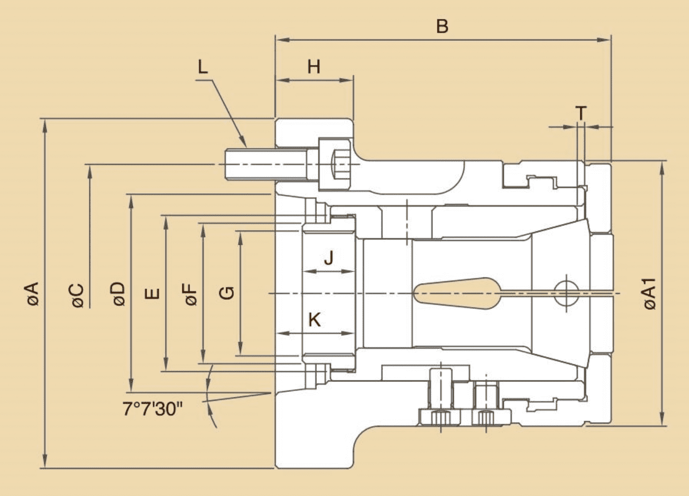 Изображение товара - Цанговый гидравлический токарный патрон 165 мм CK60A6